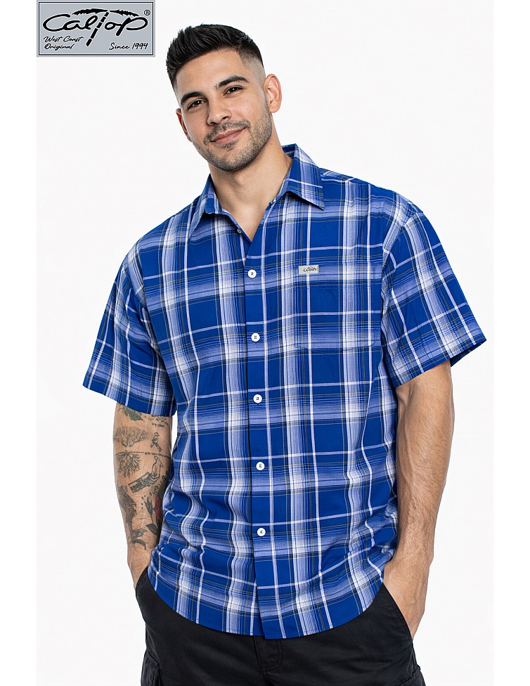 1000 S/S Plaid Color Base : Royal-White
